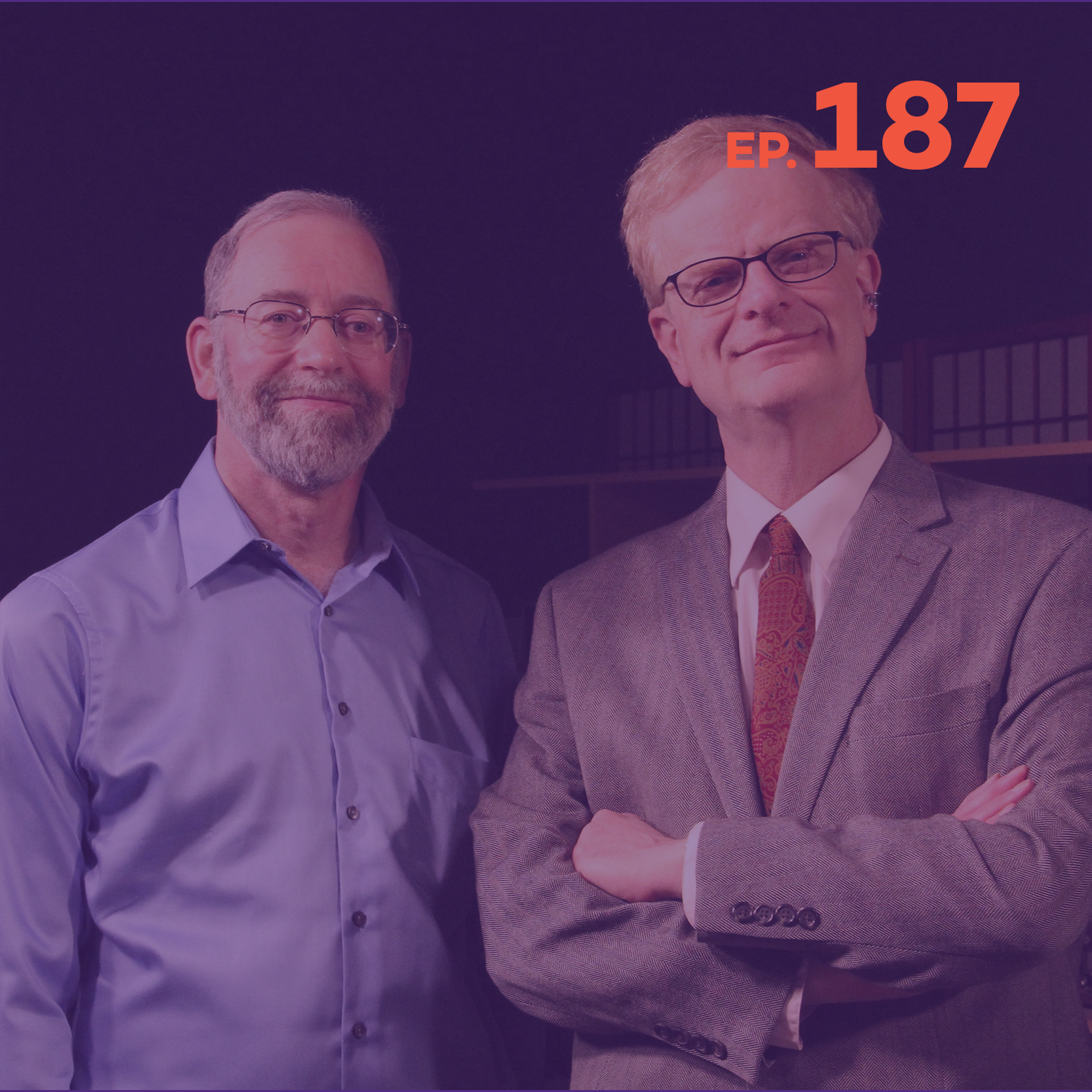 Episode 187 podcast art with alumni 