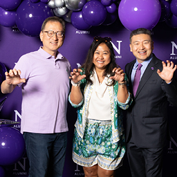 Alumni do the Northwestern claw.