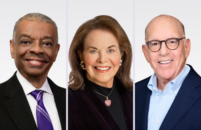 Dr. James A. Hill, Sherry Lansing, and Lawrence Levy